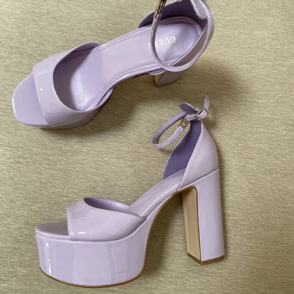 COPY - GUESS Women's Selima Heeled Sandal Shoes Lilac Purple New Size 9.5
